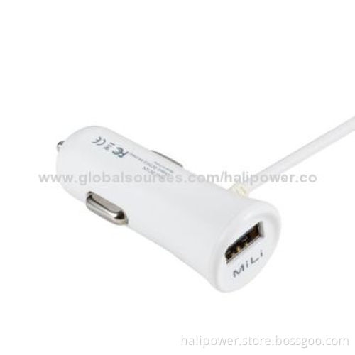 Universal USB Car Charger, Sized 25*24.8*70.5mm, 12V DC InputNew
